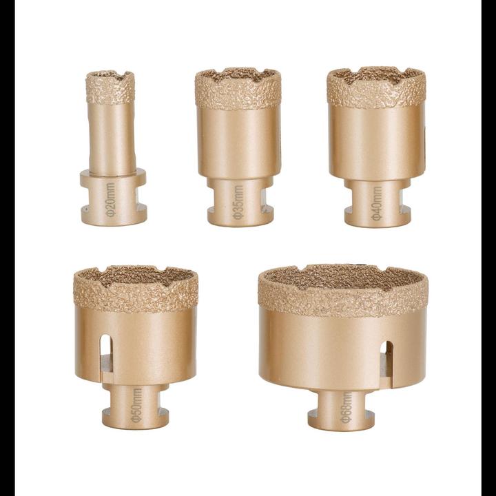 MSW Diamond Core Drill Bit Set - for angle grinders - 20 / 35 / 40 / 50 / 68 mm - diamond cutting disc
