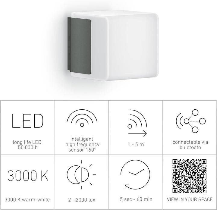 Produktbild Steinel LED Sensorleuchte Cubo L 835 (616 lm, IP44)
