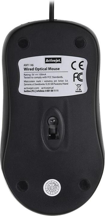 Produktbild Activejet AMY-146 Maus Beidhändig USB Typ-A Optisch 1000 DPI (Kabelgebunden)