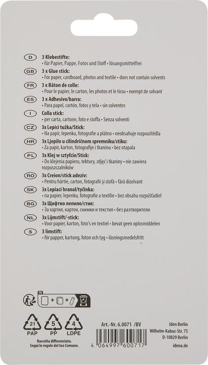 Immagine prodotto Idena Colla stick 10g 3 pezzi