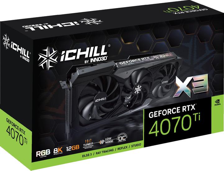 Image du produit Inno3D RTX4070 TI iChill X3 GDDR6X HDMI 3xDP (12 Go, GDDR6X)