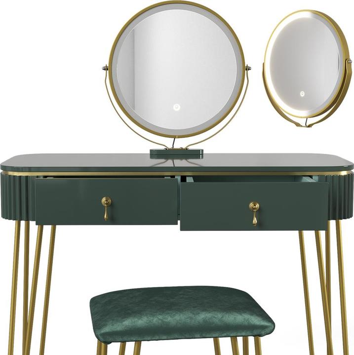Image du produit Vicco Grace avec tabouret et éclairage (100 x 40 x 126 cm)