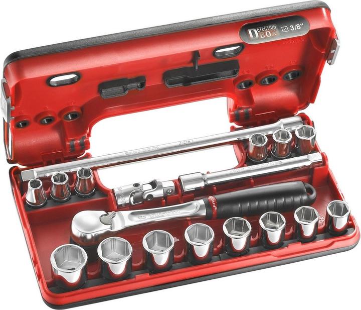 Actual product image Facom Socket wrench set metric 3/ (10 mm, 11 mm, 12 mm, 13 mm, 14 mm, 15 mm, 16 mm, 17 mm, 18 mm, 19 mm, 20 mm, 21 mm, 22 mm, 8 mm, 9 mm)