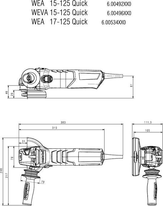 Actual product image Metabo WE17-125 Quick angle grinder (125 mm)