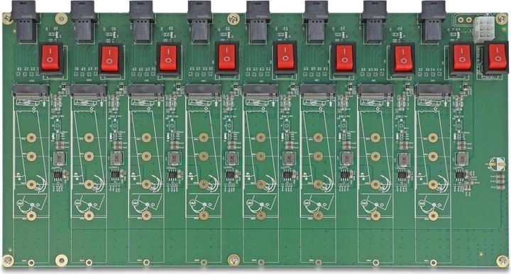 Produktbild Delock M.2 Testboard fÃ¼r 8 x M.2 NVMe Key M SSD mit SFF-8643 Anschluss