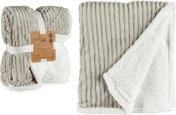 Image du produit Giftdecor couverture velours côtelé gris clair (200 x 150 cm)