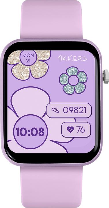 Produktbild Tikkers Smart Series 13 Smartwatch mit Lila Silikon -Set
