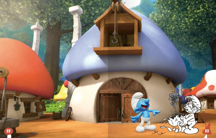 Actual product image Ravensburger My colouring sticker book The Smurfs - Large book with over 250 stickers, many