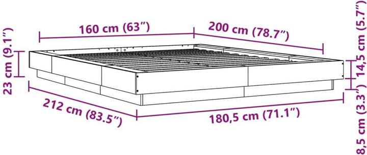 Produktbild vidaXL Bettgestell (160 x 200 cm)