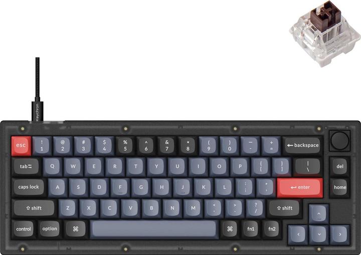Produktbild Keychron Key V2 65% Frost Black RGB Key Brown H V2-C3-DE (DE)