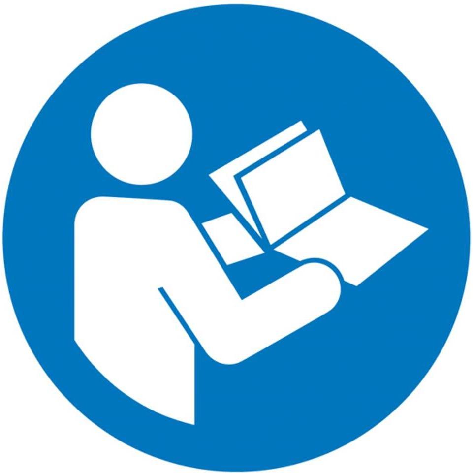 SafetyMarking, Sicherheitskennzeichnung, Gebotsschild Anleitung beachten