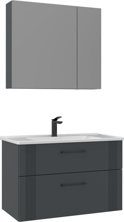 Produktbild Homitis Bari 85 v2 Bathroom Cabinet With Sink & Mirror Set (2 Pieces)