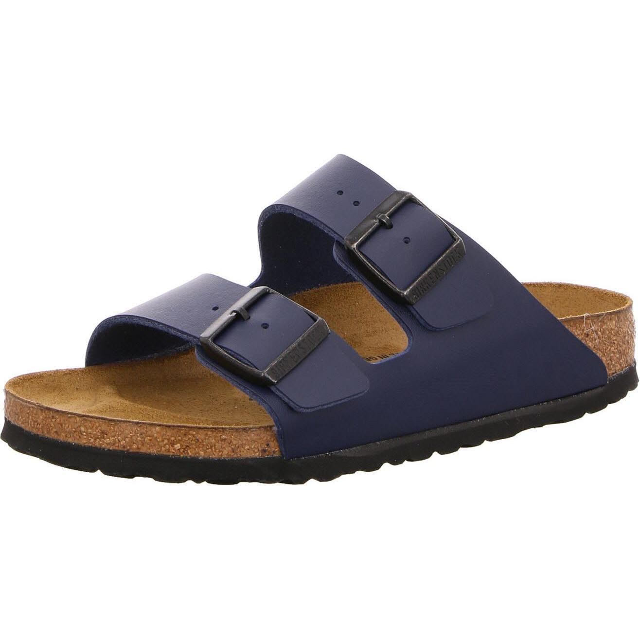 Thumbnail - Birkenstock, Unisex, Hausschuhe, Arizona Birko-Flor Schmal, Blau, (42)