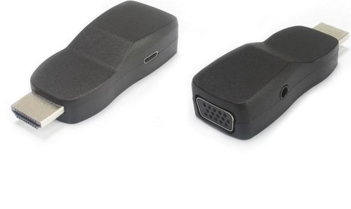 Image du produit PremiumCord pÅ™evodnÃk HDMI na VGA miniaturnÃ provedenÃ se zvukem a napÃ¡jecÃm konektorem (VGA)