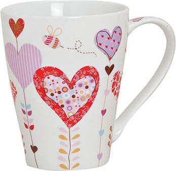 Beanarella Mug, heart decoration, made of porcelain (300 ml, 1 x)