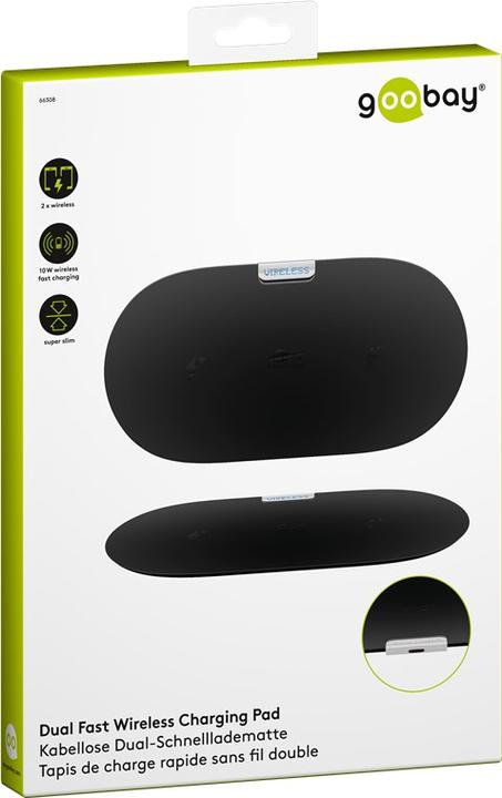Actual product image Goobay Wireless dual quick charge mat (10 W)