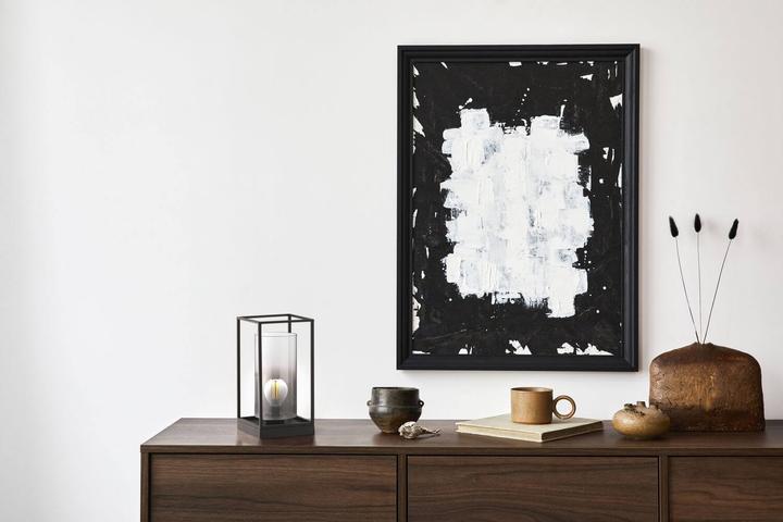 Actual product image Fischer & Honsel Honsel table lamp Samu - sand black/smoke coloured glass to clear (50622) (E27)