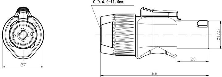 Actual product image Bemero SpeakON BC5001BK-F