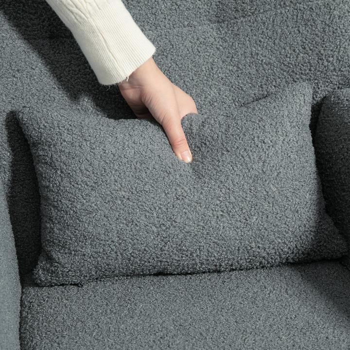 Produktbild Homcom Schaukelstuhl Teddystoff Grau