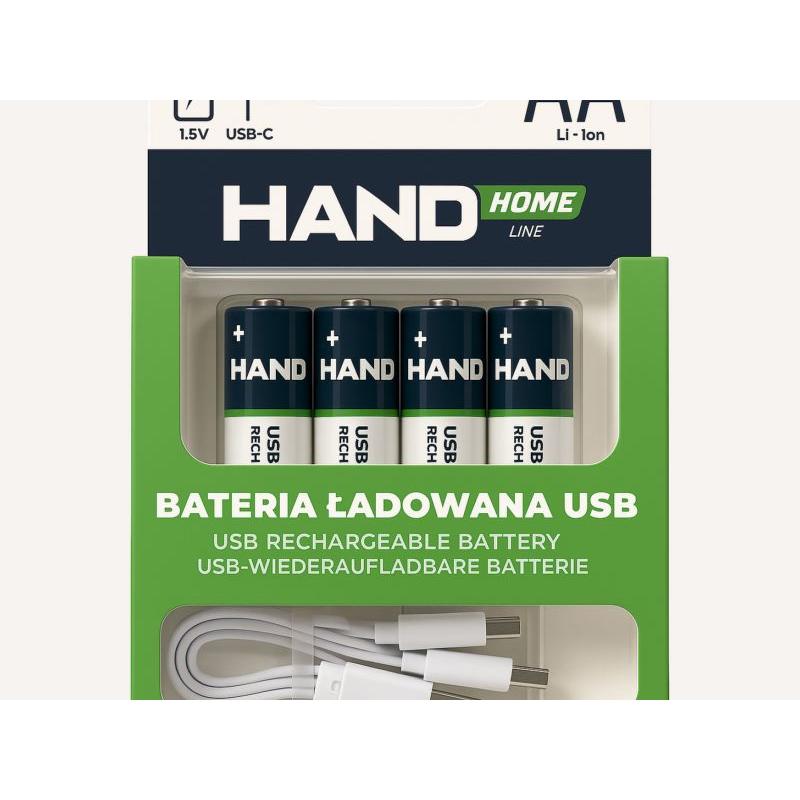 Plastrol Bateria ładowana akumulatorek USB-C 2600mWh 1733mAh 4xAA (4 pz., AA / LR6 / LR06 / Mignon / R6 / R14505, 1733 mAh), Batterie + pile