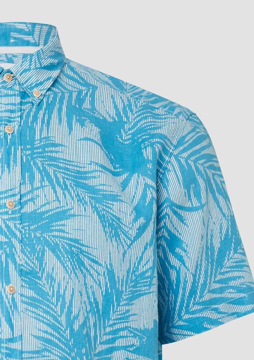 Produktbild S.Oliver Hemd Regular Fit: Gemustertes Kurzarmhemd aus Leinen (XXL)