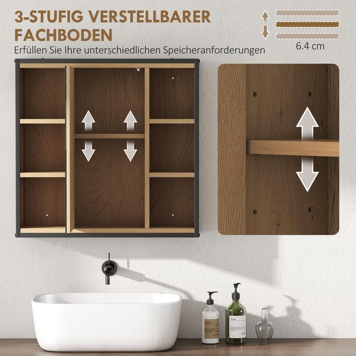 Actual product image Homcom Spiegelschrank Spanplatte, Glas Eiche (16 x 16 x 58.50 cm)