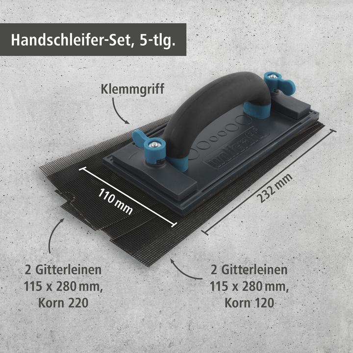 Produktbild wolfcraft 1 Handschleifer-Set 5-tlg. (11 cm)