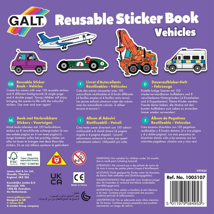 Produktbild Tinka Magic Reusable Sticker Book - Vehicles