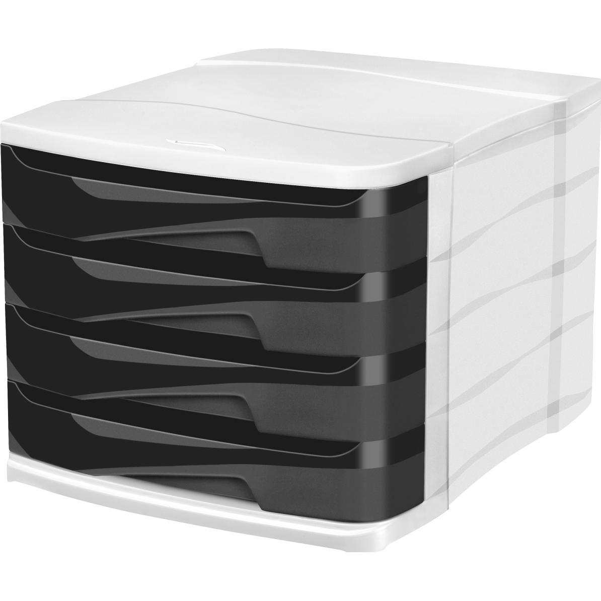 Cep, Dokumentenablage, Schubladenbox ELLYPSE OWA, 4 Schbe, schwarz (24 x 32 cm)