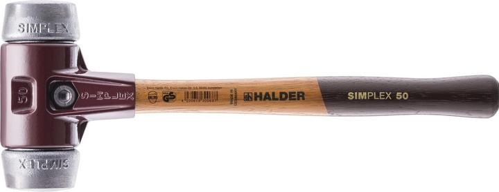 Actual product image Halder Soft faced hammer SIMPLEX length 405mm head d.60mm hard wood soft metal silver (1950 g)