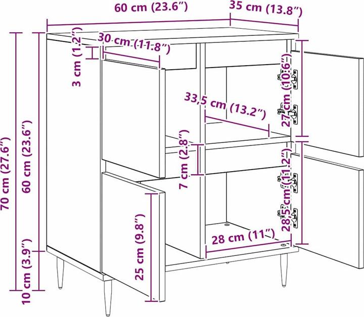 Image du produit vidaXL Modernes Sideboard (60 x 35 x 70 cm)