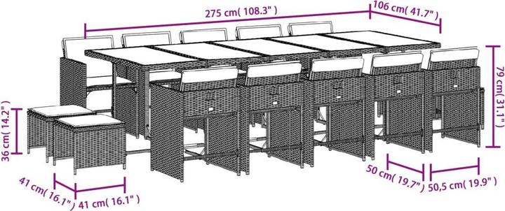 Produktbild vidaXL Garten Essgruppe