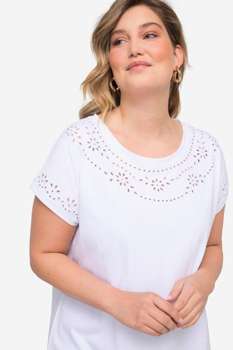 Image du produit Miamoda T-shirt oversized, avec broderies ajourées et col rond (48)