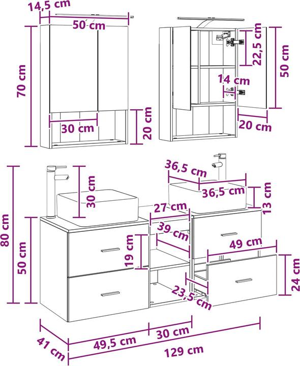 Produktbild vidaXL Badezimmermöbel-Set