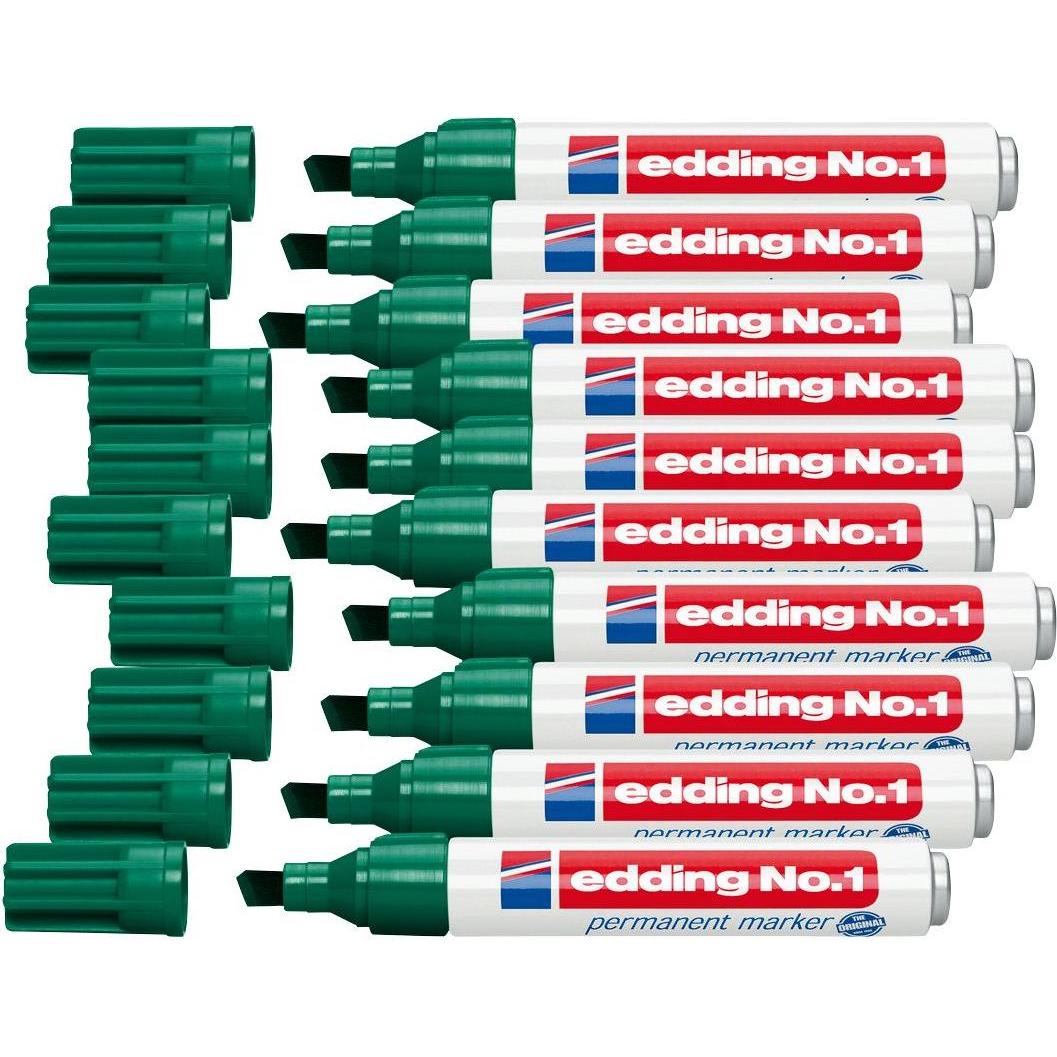 Edding, Marker, No.1 Perm.Marker grün 10er (Grün, 5 mm, 10 x)