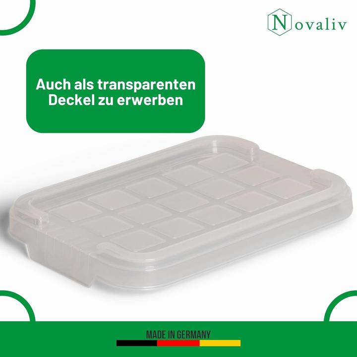 Actual product image Novaliv 1x Ersatzdeckel 2 Liter mit Clipverschluss 19x14 cm Antrazit (19 x 14 cm, 2 l)