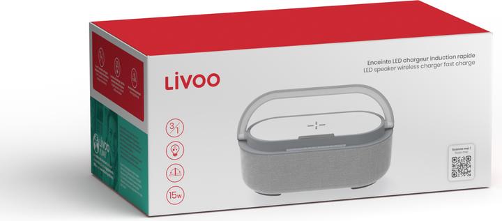 Image du produit Livoo Enceinte LED chargeur induction rapide (4 h, Fonctionnement sur batterie)