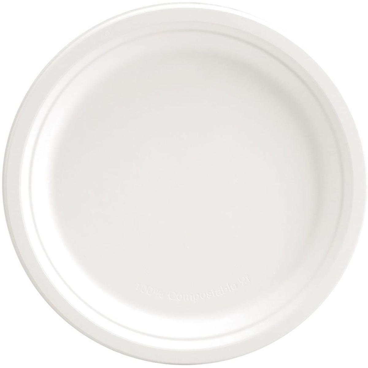 Nature Star, Einweggeschirr, NATUREstar Bio Teller Single rund, Zuckerrohr, weiss, 23cm (50 x)