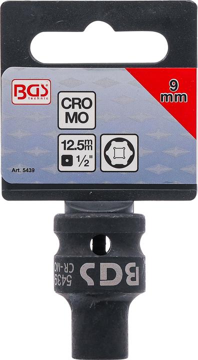 Image du produit BGS Douille à choc, six pans 12,5 mm (1/2") 9 mm (9 mm)
