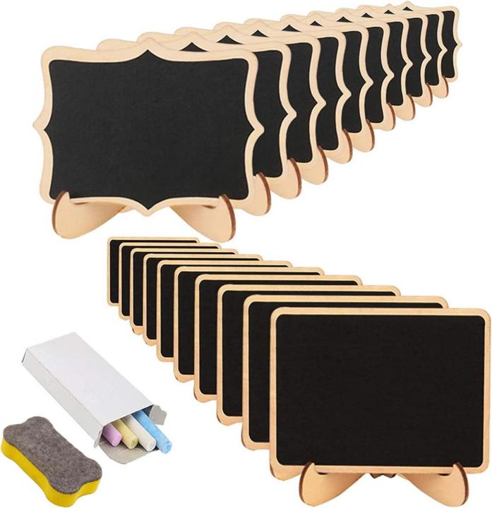 Image du produit I Am Creative Mini Holz Namensschilder Deko Kreide Tafel 20er Set
