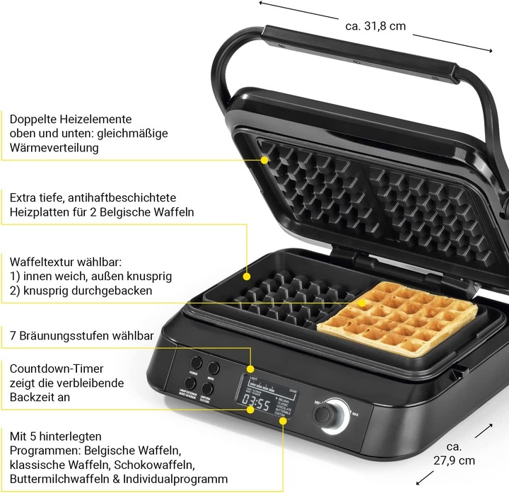 Actual product image N8werk Premium Waffle Iron in the Midnight Edition