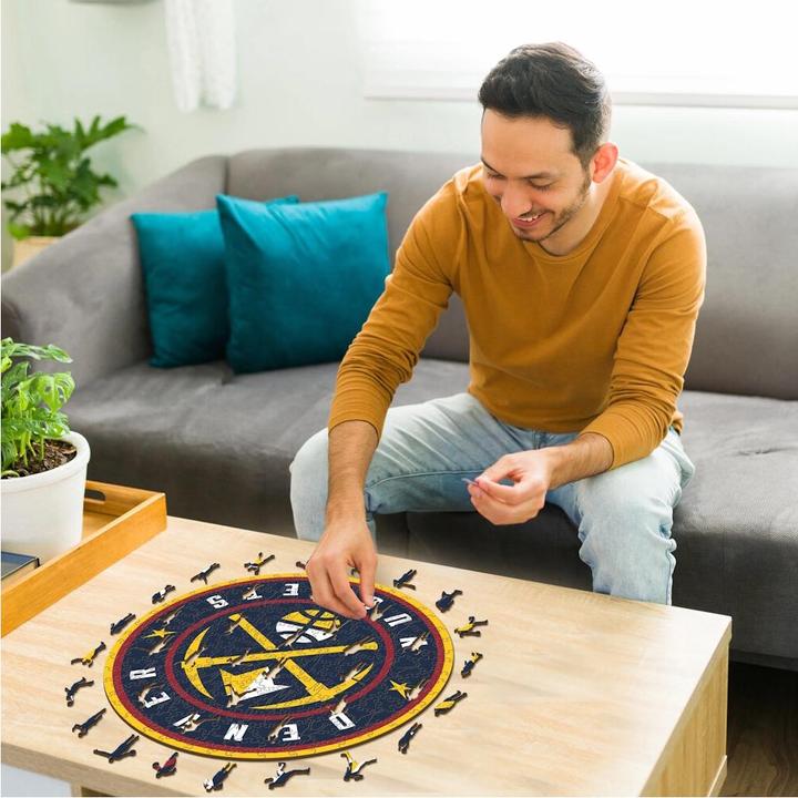 Actual product image Iconic NBA - Denver Nuggets - Logo - Wooden Puzzle Size L (500 pieces) (500 pieces)