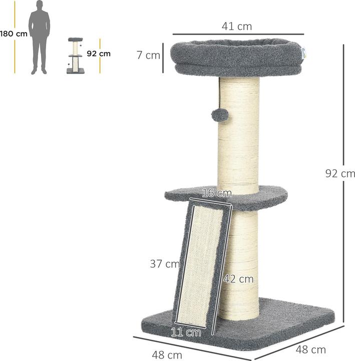 Actual product image Jamb Scratching post (92 cm, Dark grey+cream white)