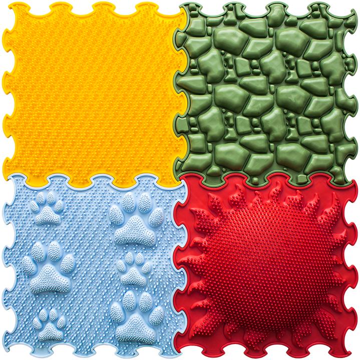 Actual product image Ortoto Sensory Massage Puzzle Mats Set Fantastic Four 4 pieces