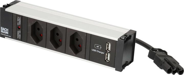 Produktbild Bachmann Steckdosenleiste CONI, 3x T13, 1x USB kurz (3 x, Typ 13)