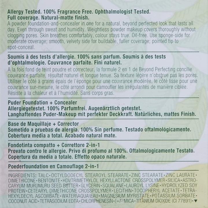 Valeurs nutritives et ingrédients Clinique Beyond Perfecting Powder Fond de teint + Correcteur (11)
