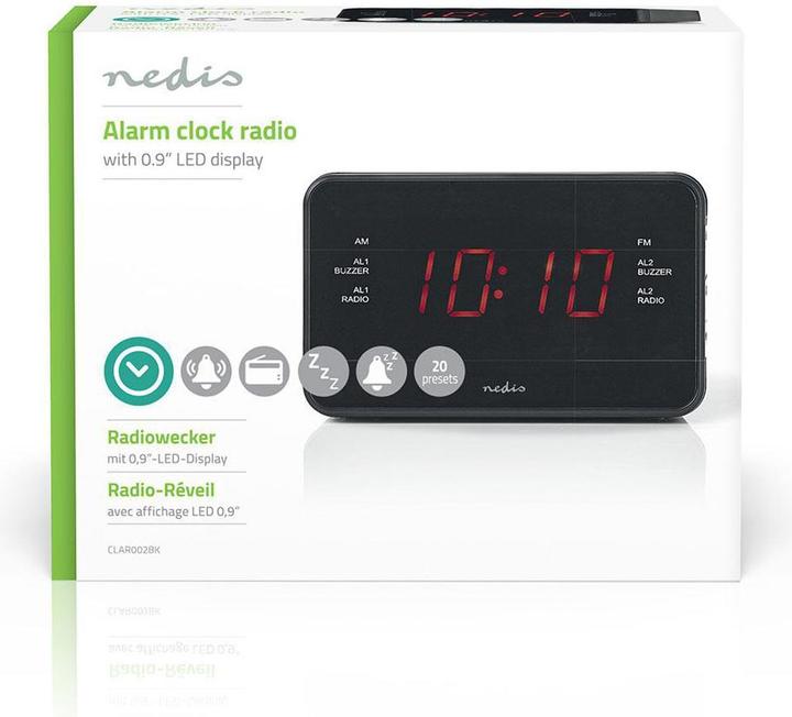 Actual product image Nedis Digital clock radio with LED display (0.9 inch) FM