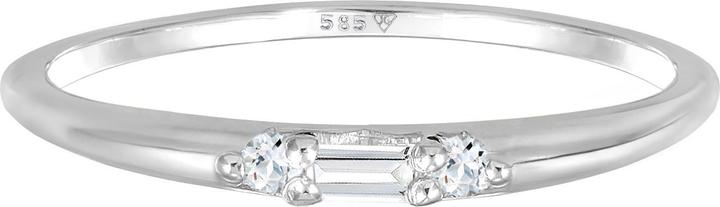 Image du produit Elli PREMIUM Bague Topaze Fiançailles Bague d'appoint 585 or blanc (58, Or 585/14 K)