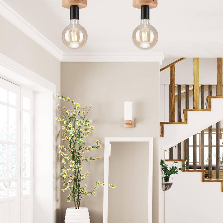 Actual product image Envostar Esan Ceiling Light Beech Wood 1 Flame (E27)
