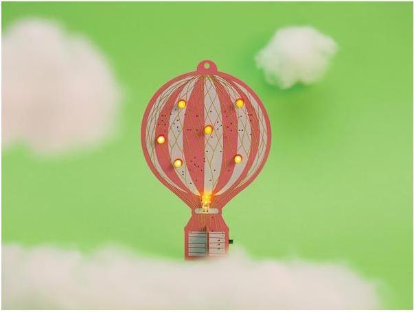Actual product image Whadda Hot air balloon in retro design - learning kit for soldering (Electronics kit)